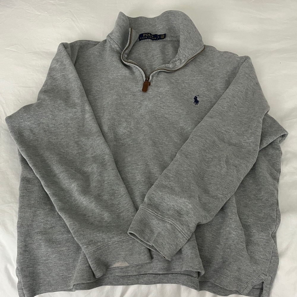 Polo by Ralph Lauren Men's Gray Zip-Up Sweater